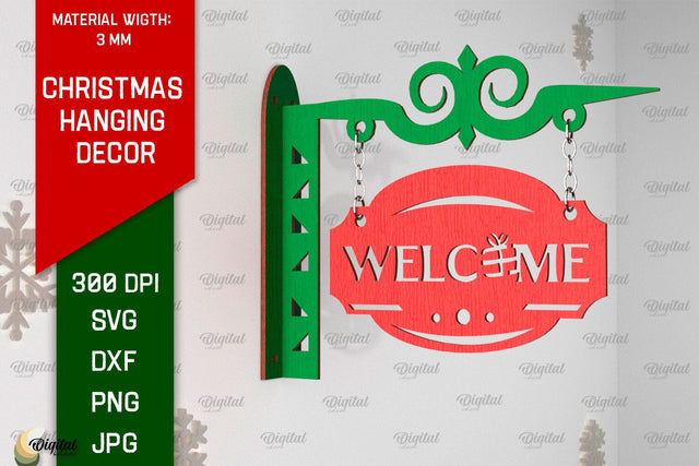 Christmas Hanging Decor Laser Cut. Christmas Home Decor SVG SVG Evgenyia Guschina 