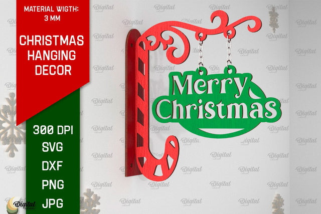 Christmas Hanging Decor Laser Cut. Christmas Home Decor SVG SVG Evgenyia Guschina 