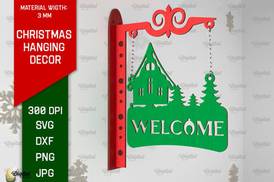 Christmas Hanging Decor Laser Cut. Christmas Home Decor SVG SVG Evgenyia Guschina 