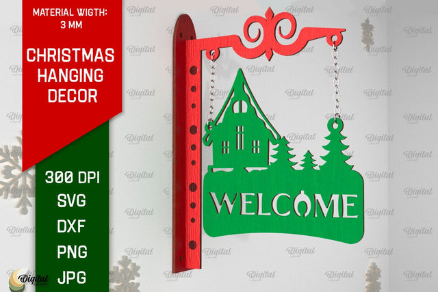 Christmas Hanging Decor Laser Cut. Christmas Home Decor SVG SVG Evgenyia Guschina 