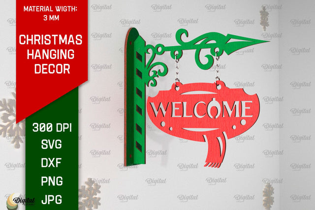 Christmas Hanging Decor Laser Cut. Christmas Home Decor SVG SVG Evgenyia Guschina 