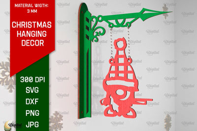 Christmas Hanging Decor Laser Cut. Christmas Home Decor SVG SVG Evgenyia Guschina 