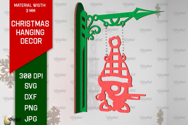 Christmas Hanging Decor Laser Cut. Christmas Home Decor SVG SVG Evgenyia Guschina 