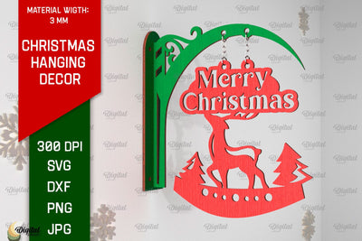 Christmas Hanging Decor Laser Cut. Christmas Home Decor SVG SVG Evgenyia Guschina 