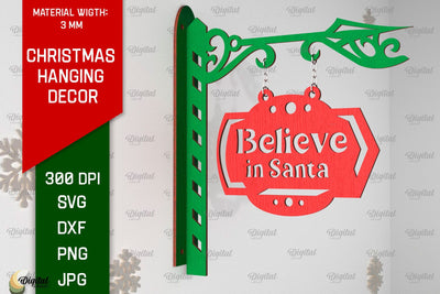 Christmas Hanging Decor Laser Cut. Christmas Home Decor SVG SVG Evgenyia Guschina 