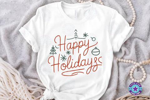 Christmas Happy Holidays SVG Design, Christmas T-shirt Design, SVG FiveStarCrafting 