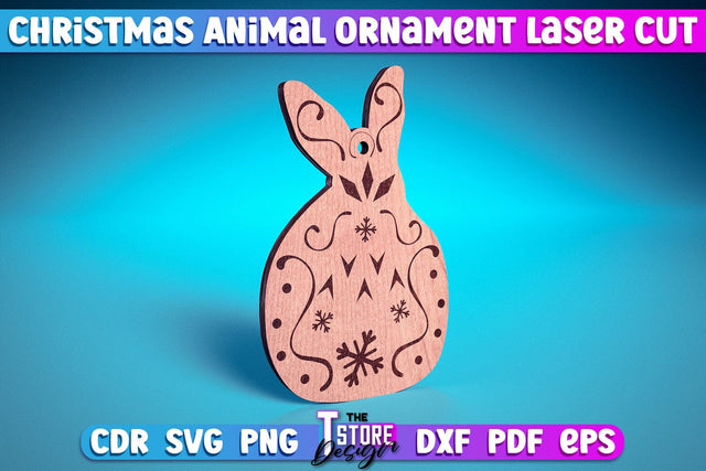 Christmas Hare Laser Cut v.1 | Christmas Tree Toy Design | CNC Files SVG The T Store Design 