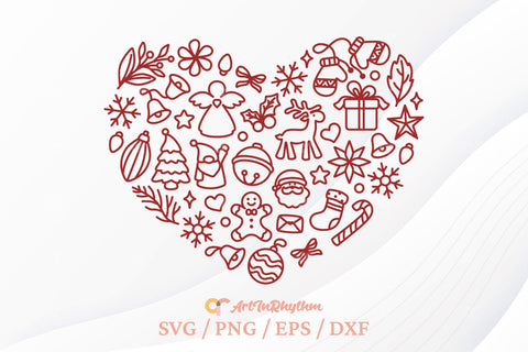 Christmas Heart Svg, Christmas Svg, Christmas Shirt Svg, Holiday Svg SVG Artinrhythm shop 