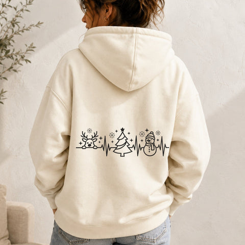 Christmas Heartbeat Embroidery Design – Reindeer Snowman Christmas Tree EKG Machine Embroidery File Embroidery/Applique DESIGNS PatternFeed8 