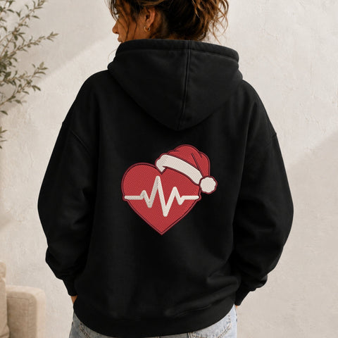 Christmas Heartbeat Embroidery Design – Santa Hat Heart EKG Machine Embroidery File, Nurse Christmas Medical Design Embroidery/Applique DESIGNS PatternFeed8 