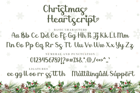 Christmas Heartscript Font AEN Creative Store 