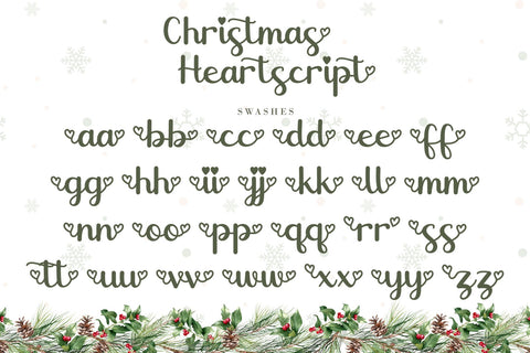 Christmas Heartscript Font AEN Creative Store 