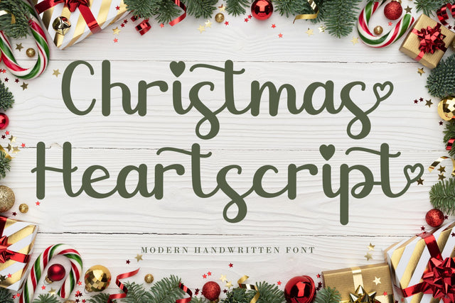 Christmas Heartscript Font AEN Creative Store 