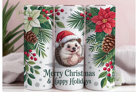 Christmas Hedgehog 20oz Tumbler Design Sublimation PixelChick 