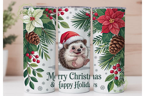Christmas Hedgehog 20oz Tumbler Design Sublimation PixelChick 
