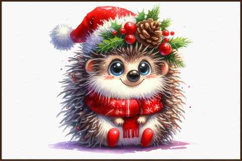 Christmas Hedgehog Sublimation Clipart Sublimation designartist 