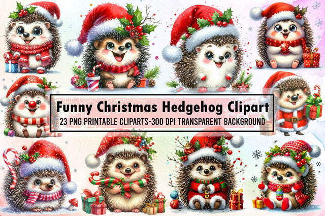 Christmas Hedgehog Sublimation Clipart Sublimation designartist 