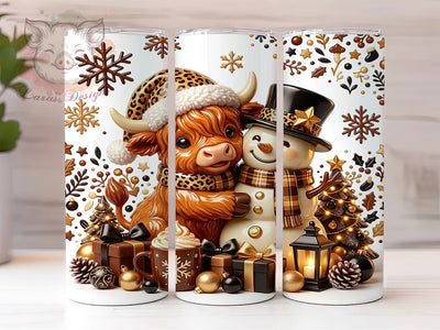 Christmas Highland Cow 20oz Tumbler, Highland Cow Xmas, Christmas Highland, Highland Cow Tumbler, Christmas Cow Wrap, 20oz Tumbler Wrap, Christmas Tumbler, Highland Cow PNG Sublimation Lara' s Designs 