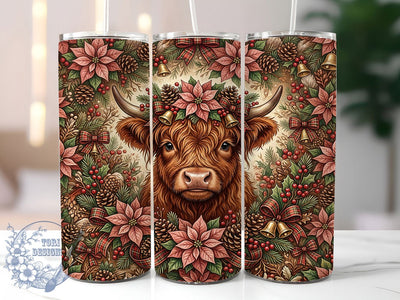 Christmas Highland Cow 20oz Tumbler, Xmas Highland Cow, Christmas Highland, Highland Cow Tumbler, Christmas Cow Wrap, 20oz Tumbler Wrap, Christmas Tumbler, Highland Cow PNG Sublimation ToriDesigns 