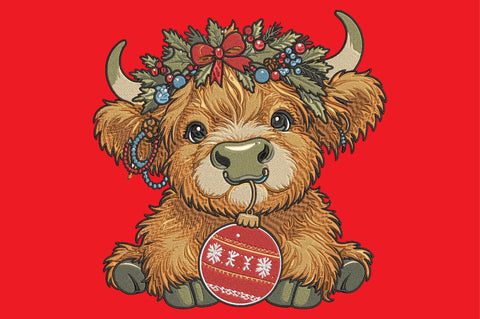Christmas Highland Cow Embroidery Embroidery/Applique DESIGNS designartist 