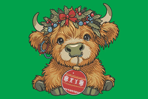 Christmas Highland Cow Embroidery Embroidery/Applique DESIGNS designartist 