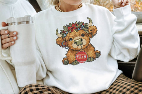 Christmas Highland Cow Embroidery Embroidery/Applique DESIGNS designartist 