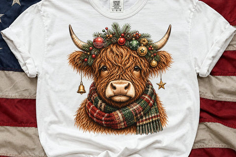 Christmas Highland Cow Png, Preppy Christmas Png, Xmas png, Cowgirl Png, Christmas PNG, Christmas Season Png SVG DesignDestine 