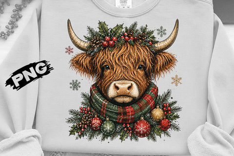 Christmas Highland Cow Png, Preppy Christmas Png, Xmas png, Cowgirl Png, Christmas PNG, Christmas Season Png SVG DesignDestine 