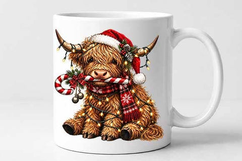Christmas Highland Cow PNG SVG BillahCrafts 