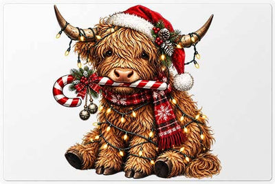 Christmas Highland Cow PNG SVG BillahCrafts 