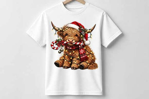 Christmas Highland Cow PNG SVG BillahCrafts 