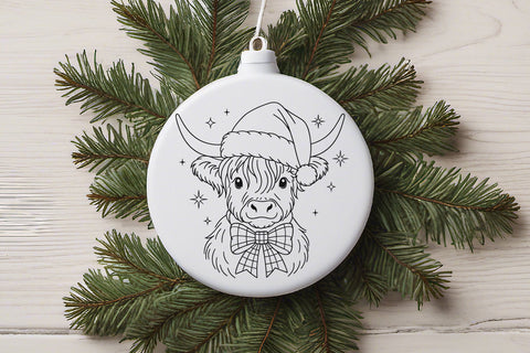 Christmas Highland Cow SVG Cut Files | 4 Farmhouse Winter Cow Designs for Cricut SVG Tafti Art 