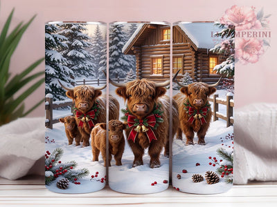 Christmas Highland Cows 20oz Tumbler, Highland Cows Xmas, Christmas Highland, Highland Cow Tumbler, Christmas Cow Wrap, 20oz Tumbler Wrap, Christmas Tumbler, Highland Cows PNG Sublimation Li Zamperini 