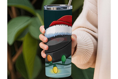 Christmas Hockey Puck 20oz Tumbler Wrap Sublimation DesignSVG 