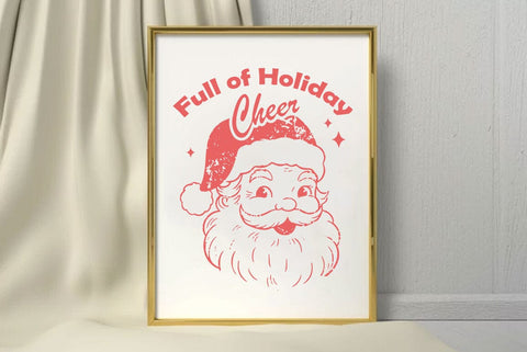 Christmas Holiday Cheer Illustration, ChristmasWUotes SVG Design, Cute Santa Claus, Reindeer, Christmas Tree and Retro Holiday Designs SVG FiveStarCrafting 