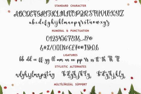 Christmas Holiday Font Mozarella 