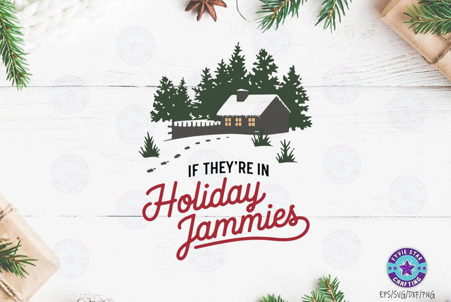 Christmas holiday jammies SVG, Christmas Quote T shirt Design, Christmas Illustration SVG FiveStarCrafting 