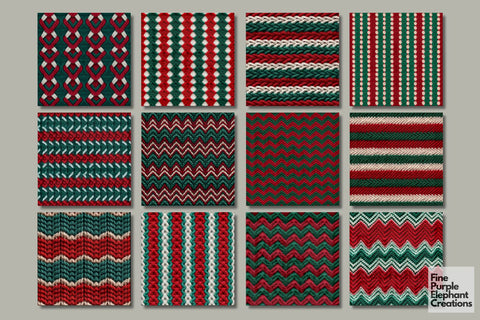 Christmas Holiday Knit Fabric Texture Sublimation Digital Pattern Fine Purple Elephant Creations 