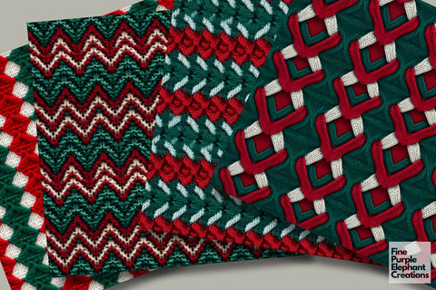 Christmas Holiday Knit Fabric Texture Sublimation Digital Pattern Fine Purple Elephant Creations 