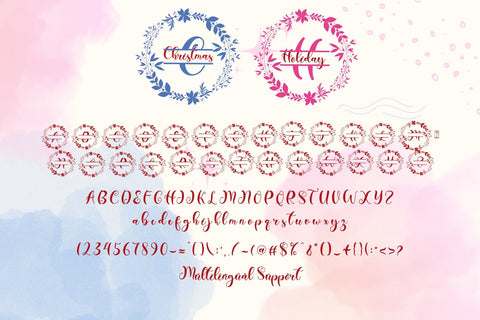 Christmas Holiday Monogram Font Prasetya Letter 