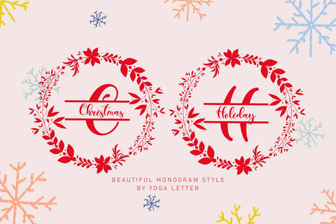Christmas Holiday Monogram Font Prasetya Letter 