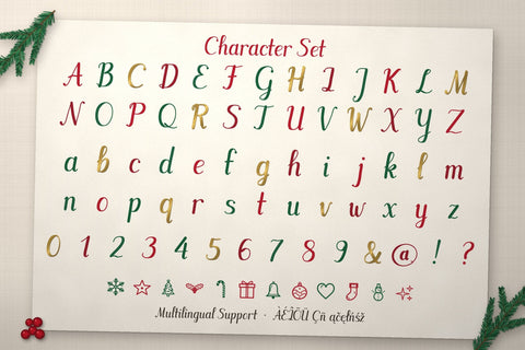 Christmas Holly Script Font Font ampersand 