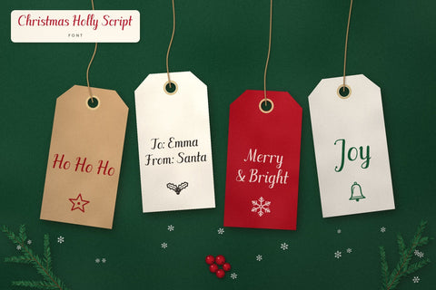 Christmas Holly Script Font Font ampersand 