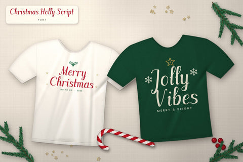 Christmas Holly Script Font Font ampersand 