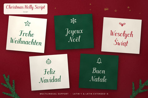 Christmas Holly Script Font Font ampersand 