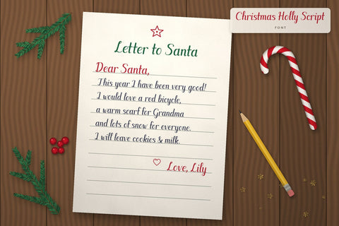Christmas Holly Script Font Font ampersand 