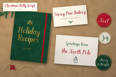 Christmas Holly Script Font Font ampersand 