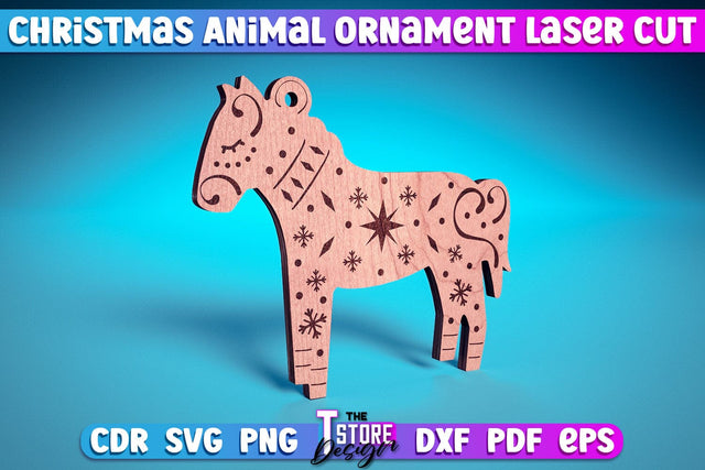 Christmas Horse Laser Cut v.1 | Christmas Tree Toy Design | CNC Files SVG The T Store Design 