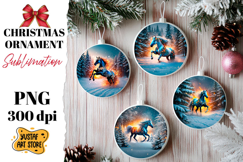 Christmas horse ornament sublimation. Sublimation Yustaf Art Store 