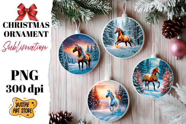 Christmas horse ornament sublimation. Sublimation Yustaf Art Store 